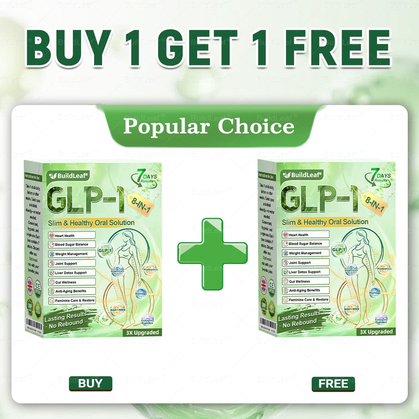 🎁 Only 5 boxes left! Extra 30% off 𝐵uil𝗱𝐿ea𝐟® 𝑮𝐋𝑃-1 8-in-1 Oral Liquid! Help you shape your perfect body and stay healthy. Miss it now or you'll have to wait until next year.